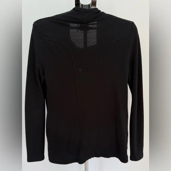 H by Bordeaux Black Drape Front Zip Jacket | Size Small | Modern & Chic Layer - Picture 2 of 3